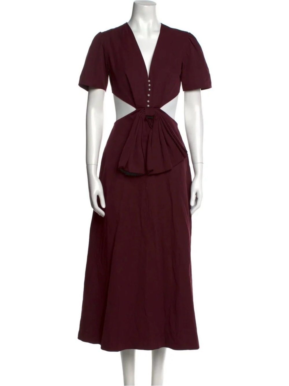 Anna October Bow Burgundy Dress